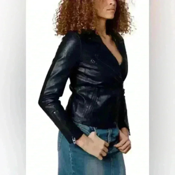 NWT BLANK NYC Vegan Leather Moto Jacket ~ Black ~ XS - Picture 4 of 14